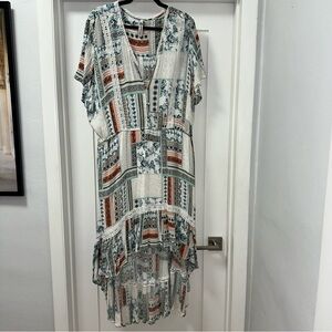 American Rag High Low Dress in Blue and Orange